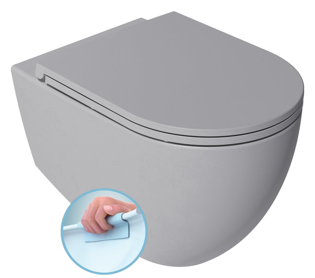 Isvea Infinity toiletpot randloos met softclose zitting grijs