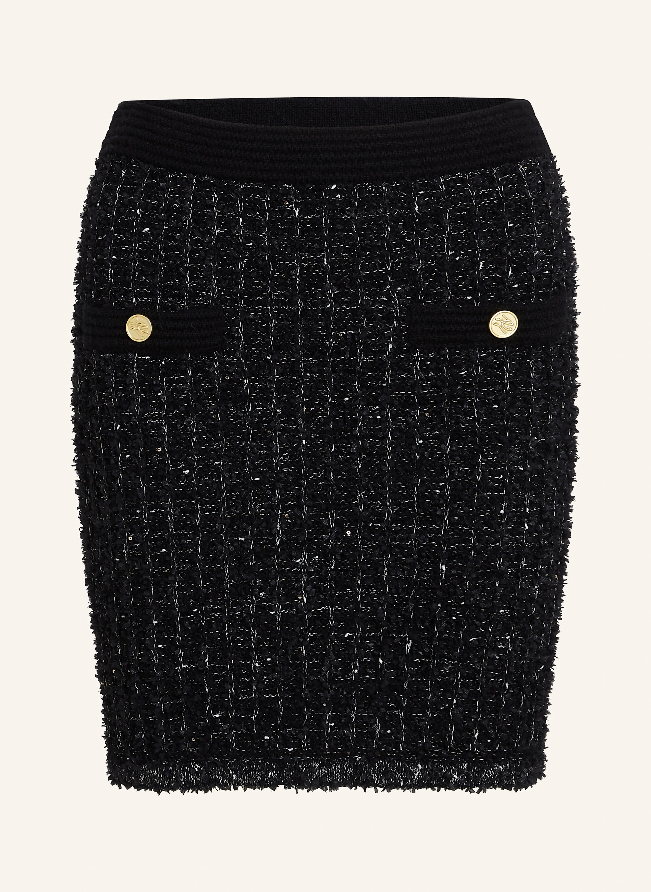 KARL LAGERFELD KARL ESSENTIAL STRICKROCK AUS BOUCLÉ