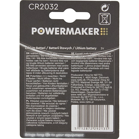Knapcellebatteri CR2032 2-pak