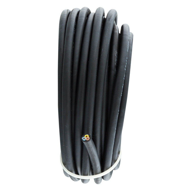 Rubber kabel 10m 3x1,0mm² zwart