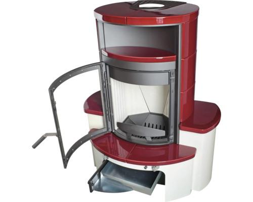 Hark Avenso GT ECOplus keramische haardset, Bordeaux, 6 kW
