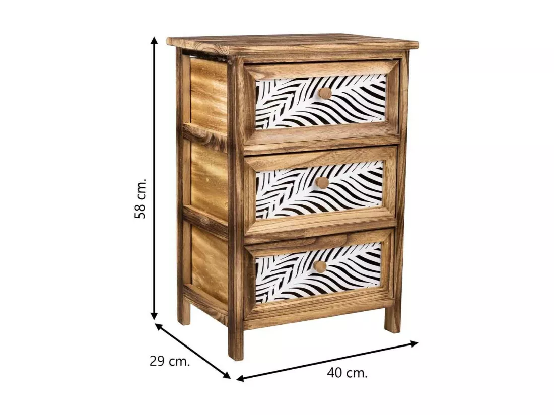 Chiffonnier En Bois Marron 40x29x58h