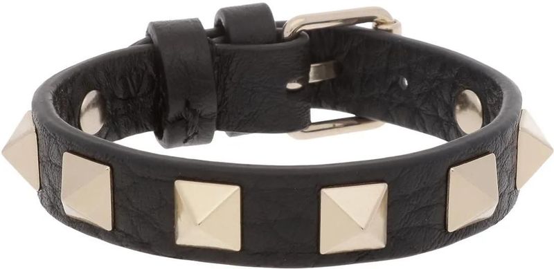 Valentino Garavani Armbanden - Leather Bracelet Rockstud in black