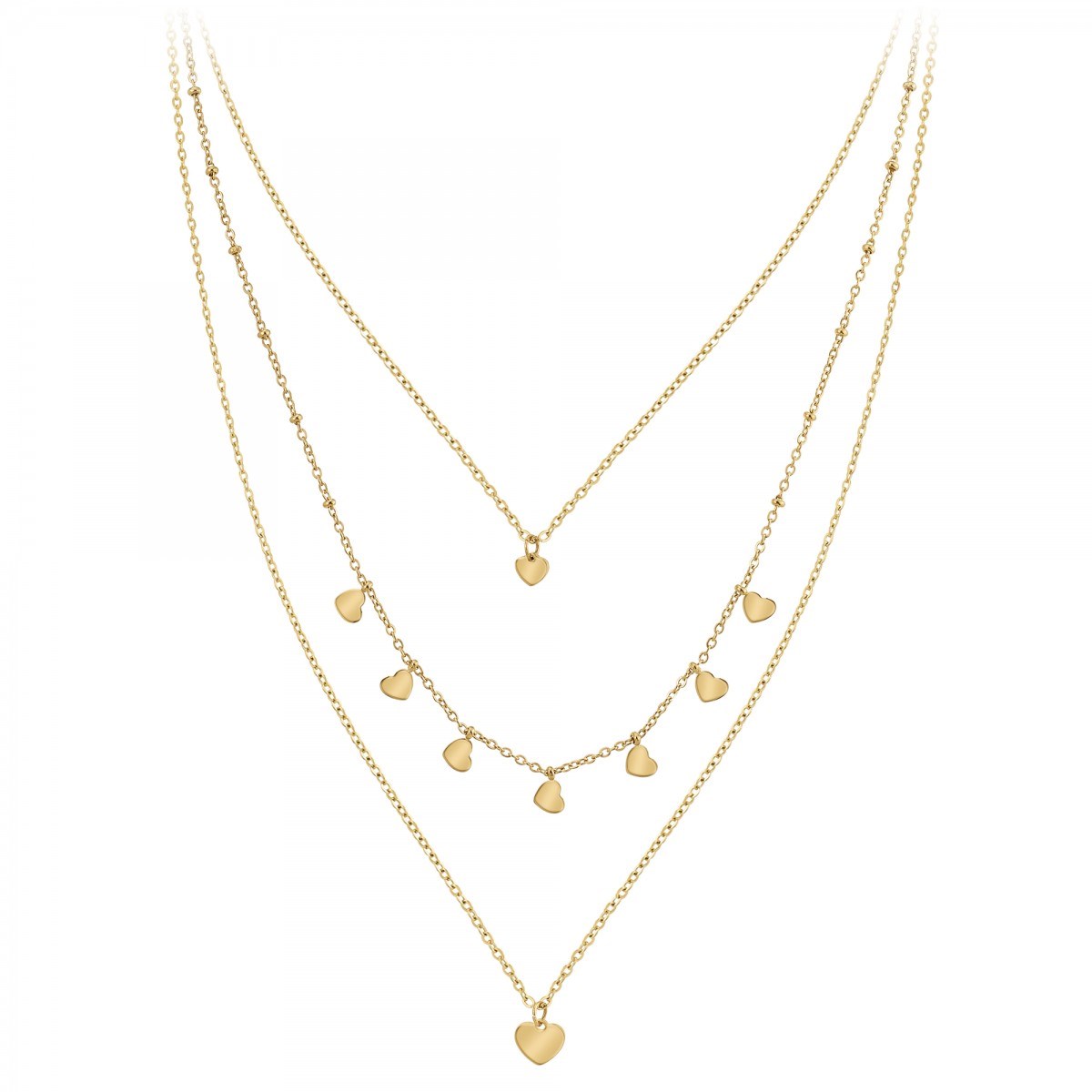 Collier coeurs par SC Bohème en acier inoxydable