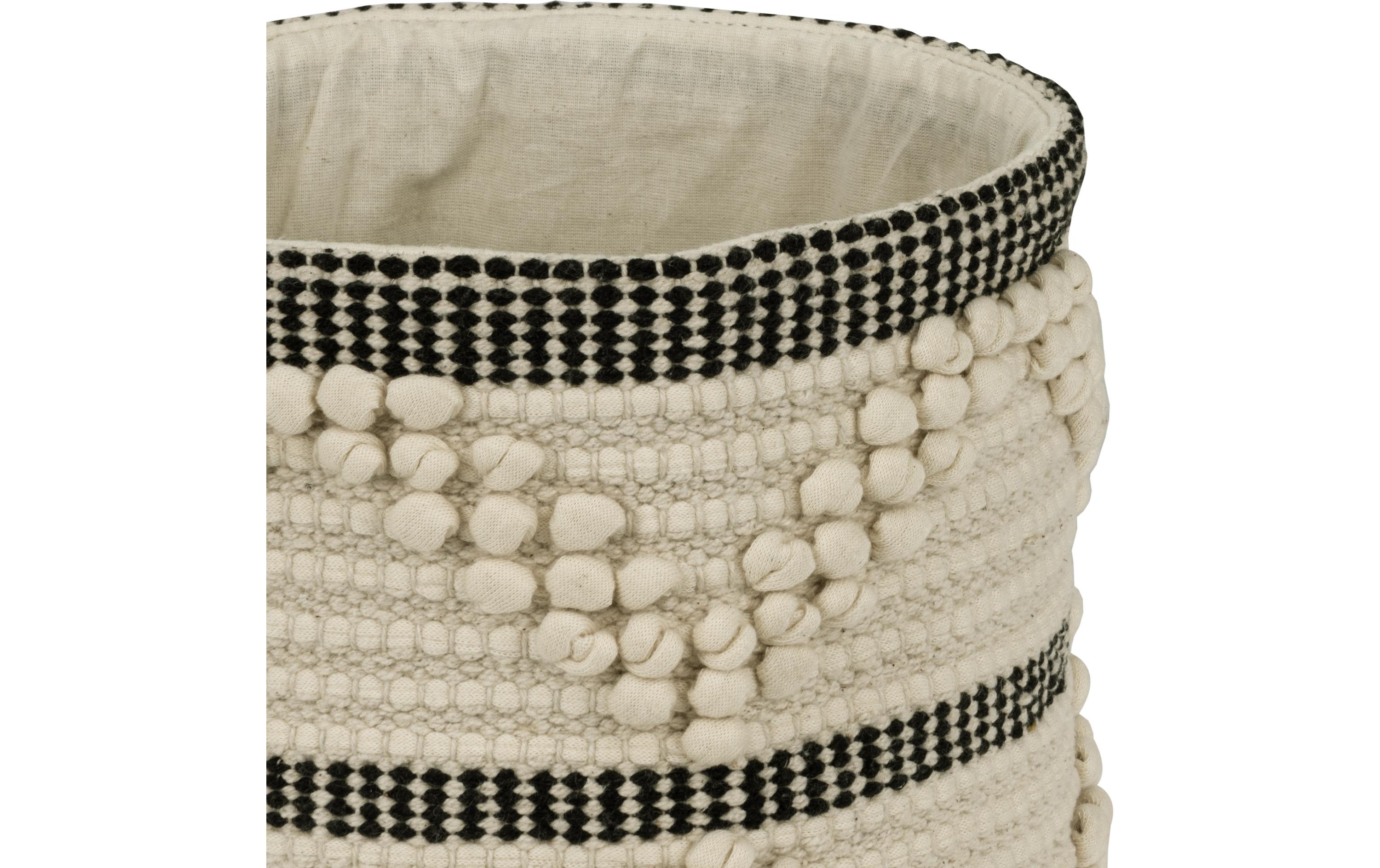 Aufbewahrungskorb Toyama 20 x 20 cm, Creme/SchwarzModerner Korb in Beige für stilvolle Aufbewahrung
