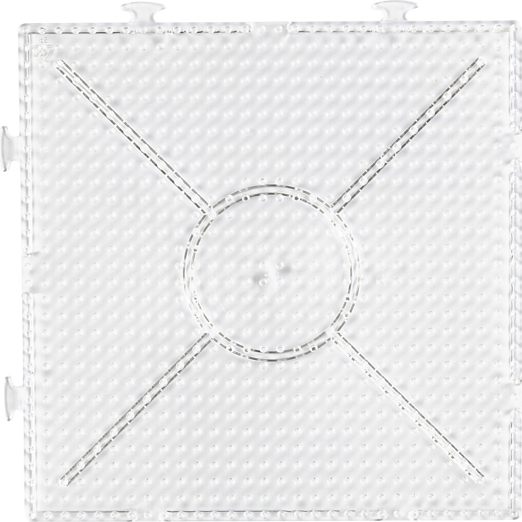 Perleplade - Stor Firkant - Samlekvadrat - Medium - 15X15 CM - Klar - Nabbi