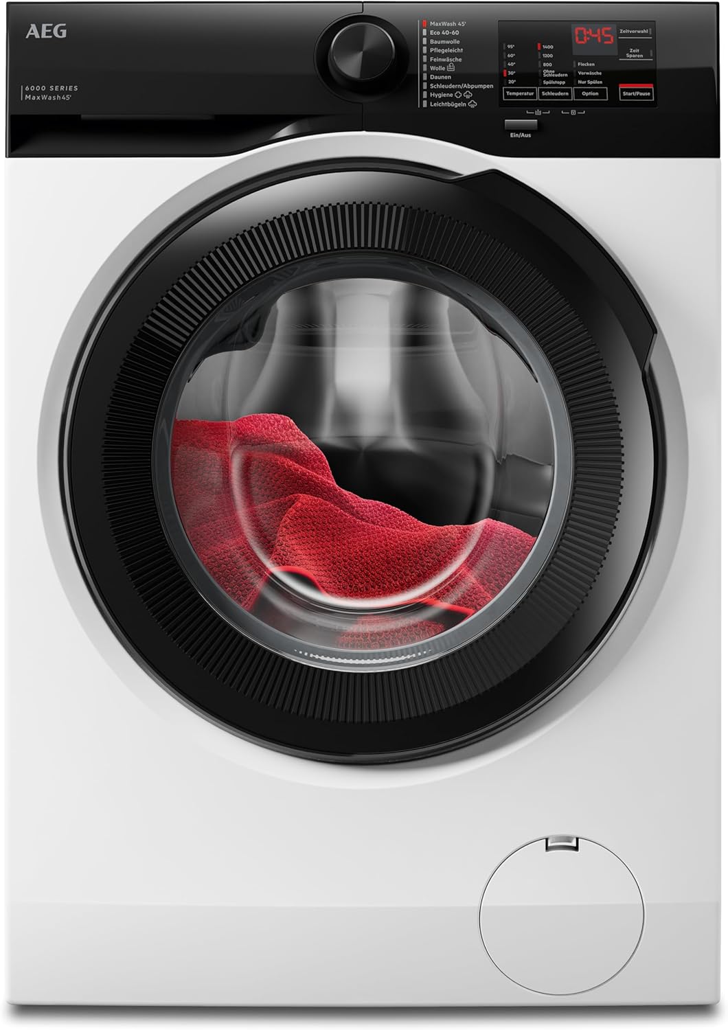 AEG Waschmaschine 9 kg, Serie 6000 ProSense: Mengenautomatik für automatische Anpassung von Waschdauer & Energieverbrauch, Startzeitvorwahl, Nachlegefunktion, Vollwasserschutz, 1400 U/min, L6R6AMZ49FL