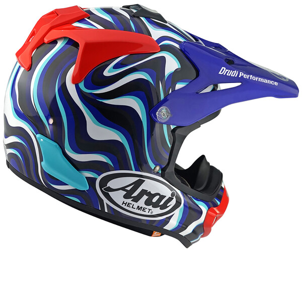 Arai - Casque MX-V Evo Stream Bleu / Turquoise / Rouge / Blanc