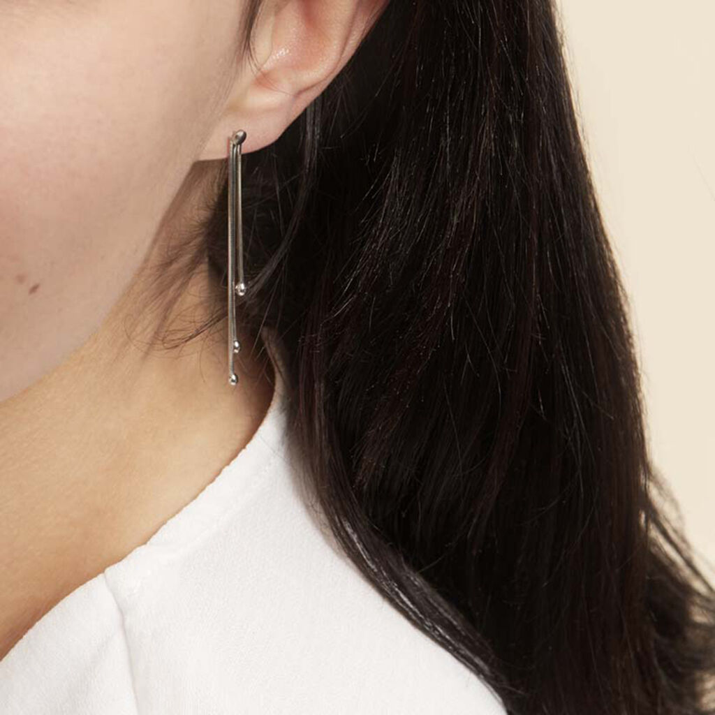 Boucles D'oreilles Pendantes Giorgia Argent Blanc