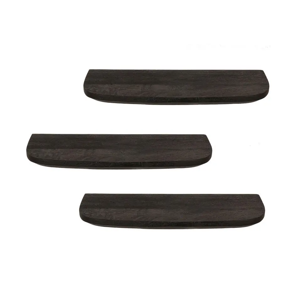 Wandplank Zwart - Set van 3 - 60x20x15cm - Gusta