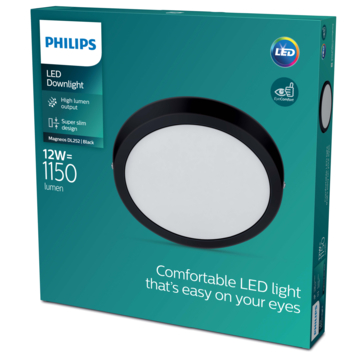 Philips plafondlamp Magneos LED 21cm 12W zwart