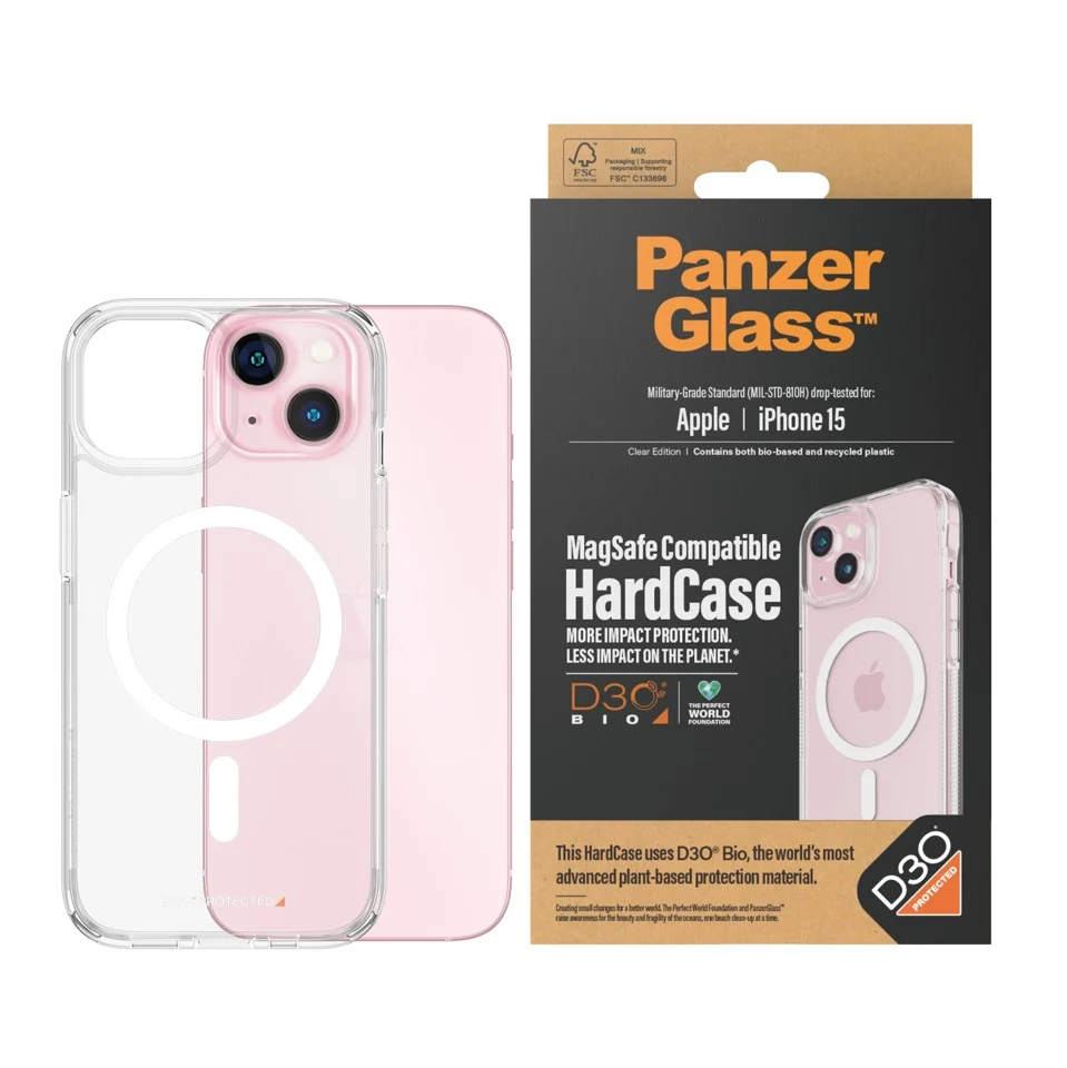 PanzerGlass - HardCase MagSafe Kompatibel med D3O iPhone 15