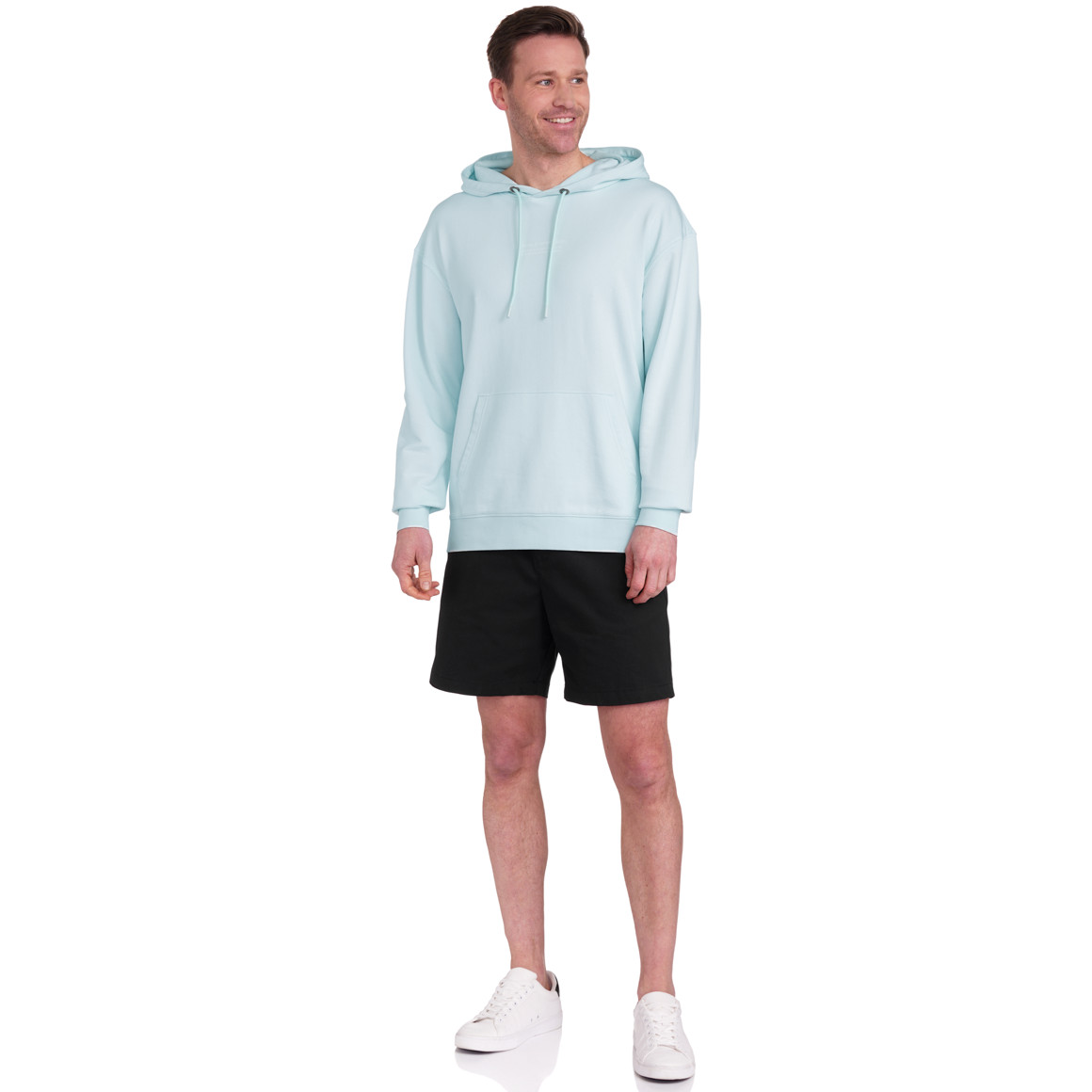 VanVaan Denim Herren Hoodie mit Kängurutasche helltürkis