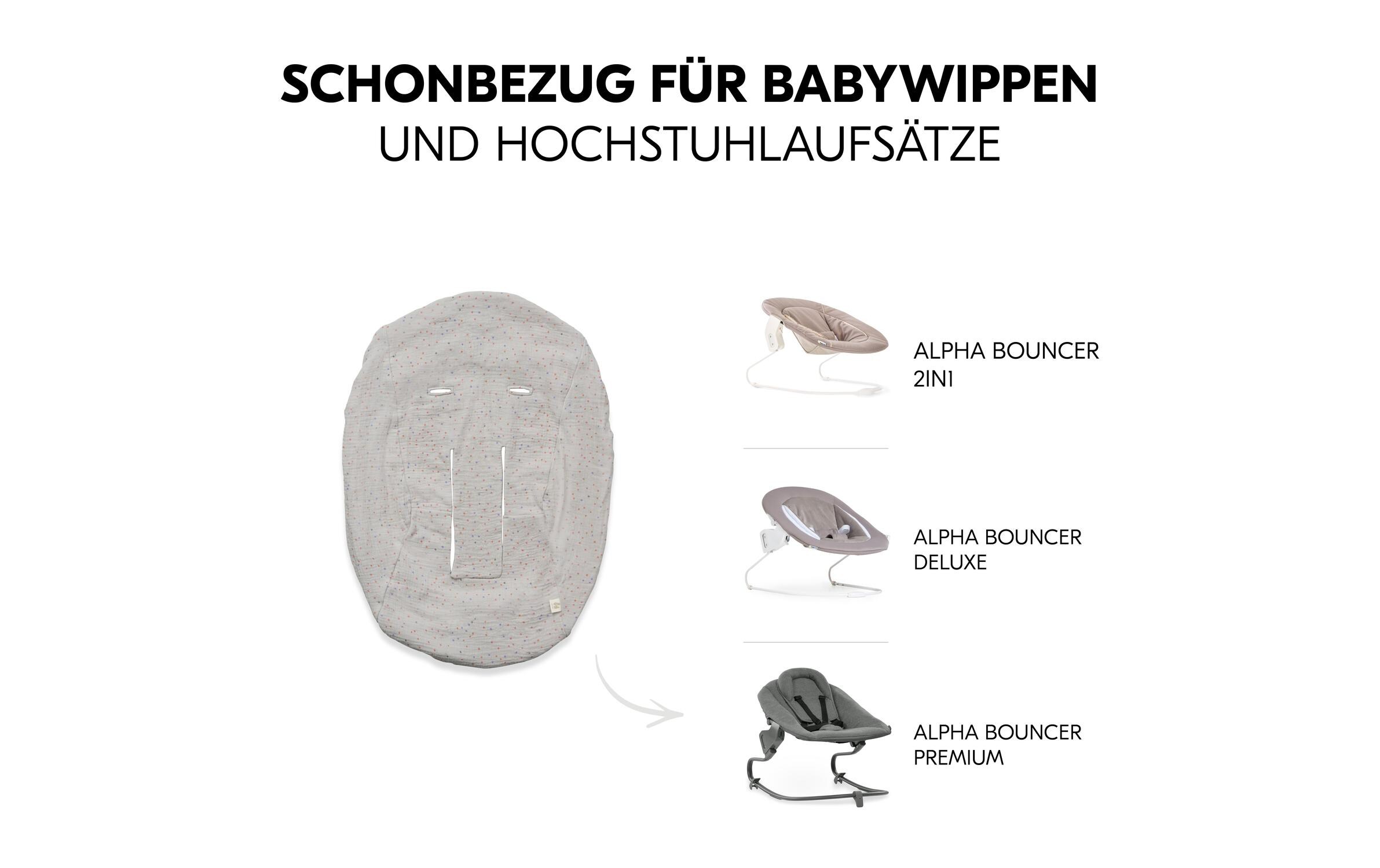 Bezug Bouncer Cover Beige DotsSchonbezug für Babywippen und Hochstuhlaufsätze