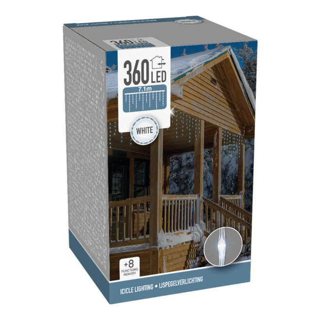 360er LED-Lichtervorhang - Eiszapfen - ca. 7,1 m