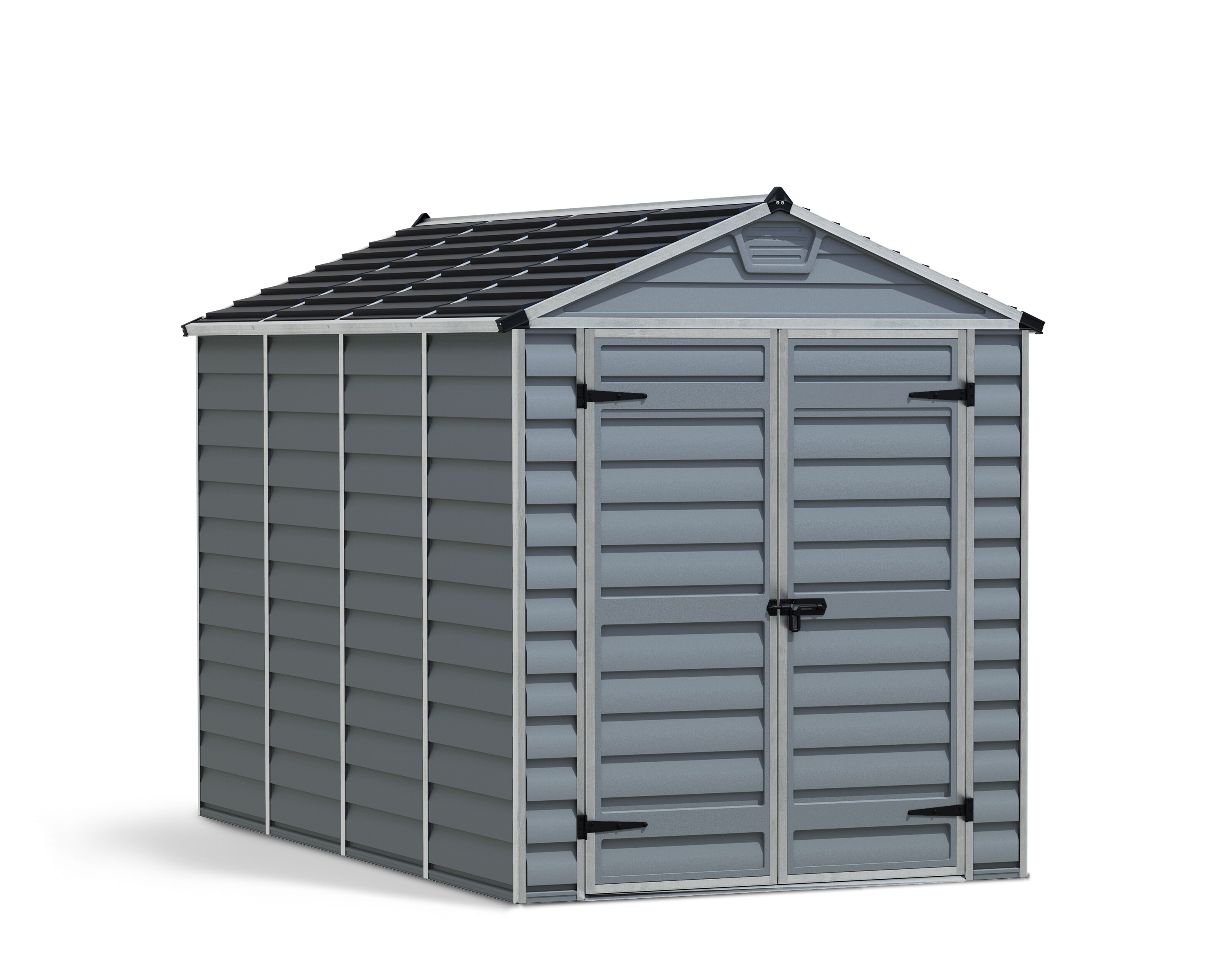 Palram Geräteschuppen SKYLIGHT grau/anthrazit + 2 x Regal ca.185x217x305cm BxHxT