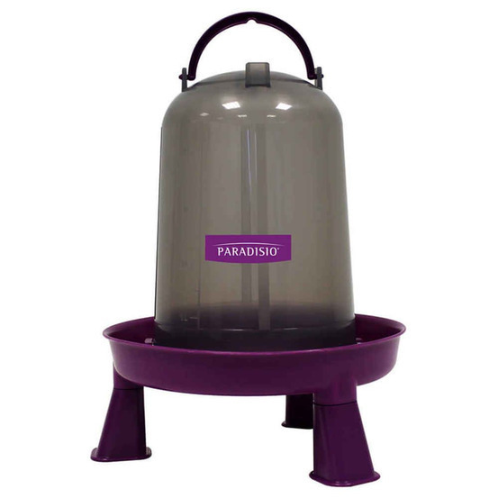 Abreuvoir pour volailles avec pied 5L, violet et gris