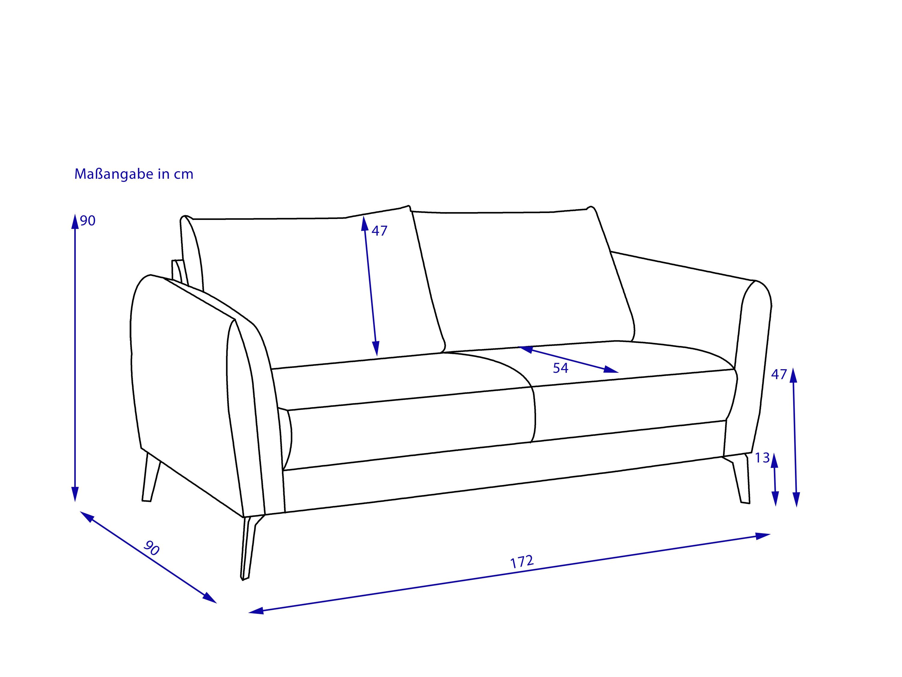 Sofa 2,5 Sitzer KALIA steel