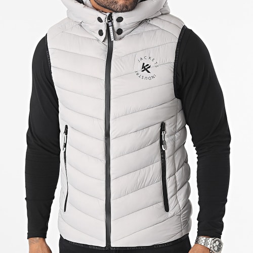 Doudoune Capuche Sans Manches Gris