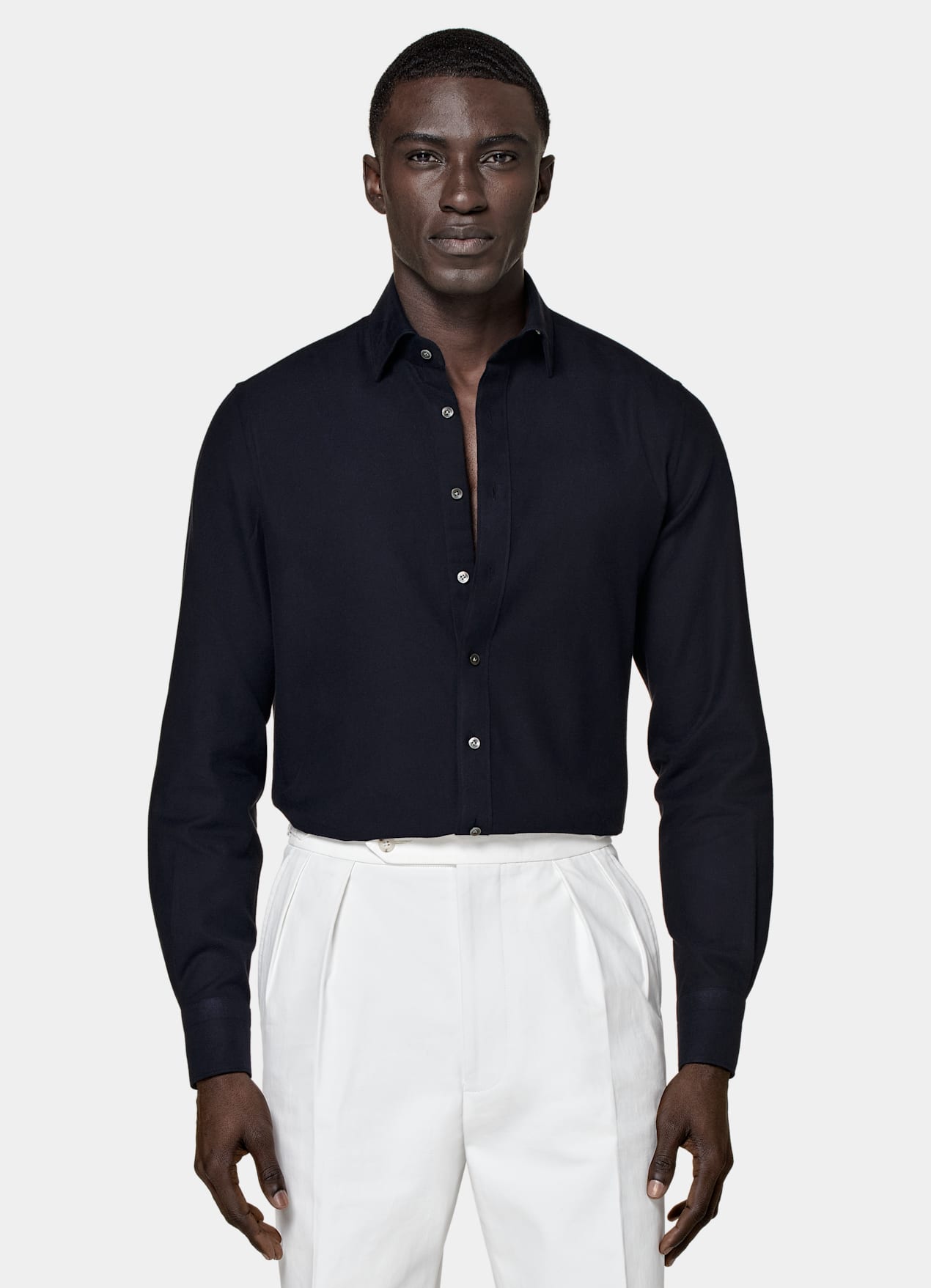 Chemise coupe ajustée bleu marine