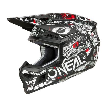 Casque cross O'Neal 3SRS - ATTACK 2025 - Noir / Blanc