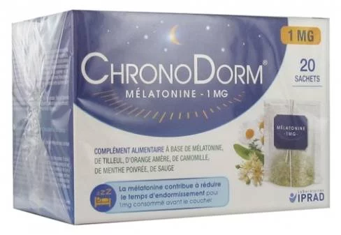 CHRONODORM Mélatonine 1mg -  Sachets à infuser -  Boîte de 20 sachets