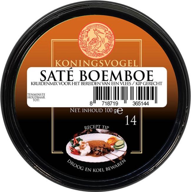 Koningsvogel Saté Boemboe Kruidenmix 100g (Nr. 14)