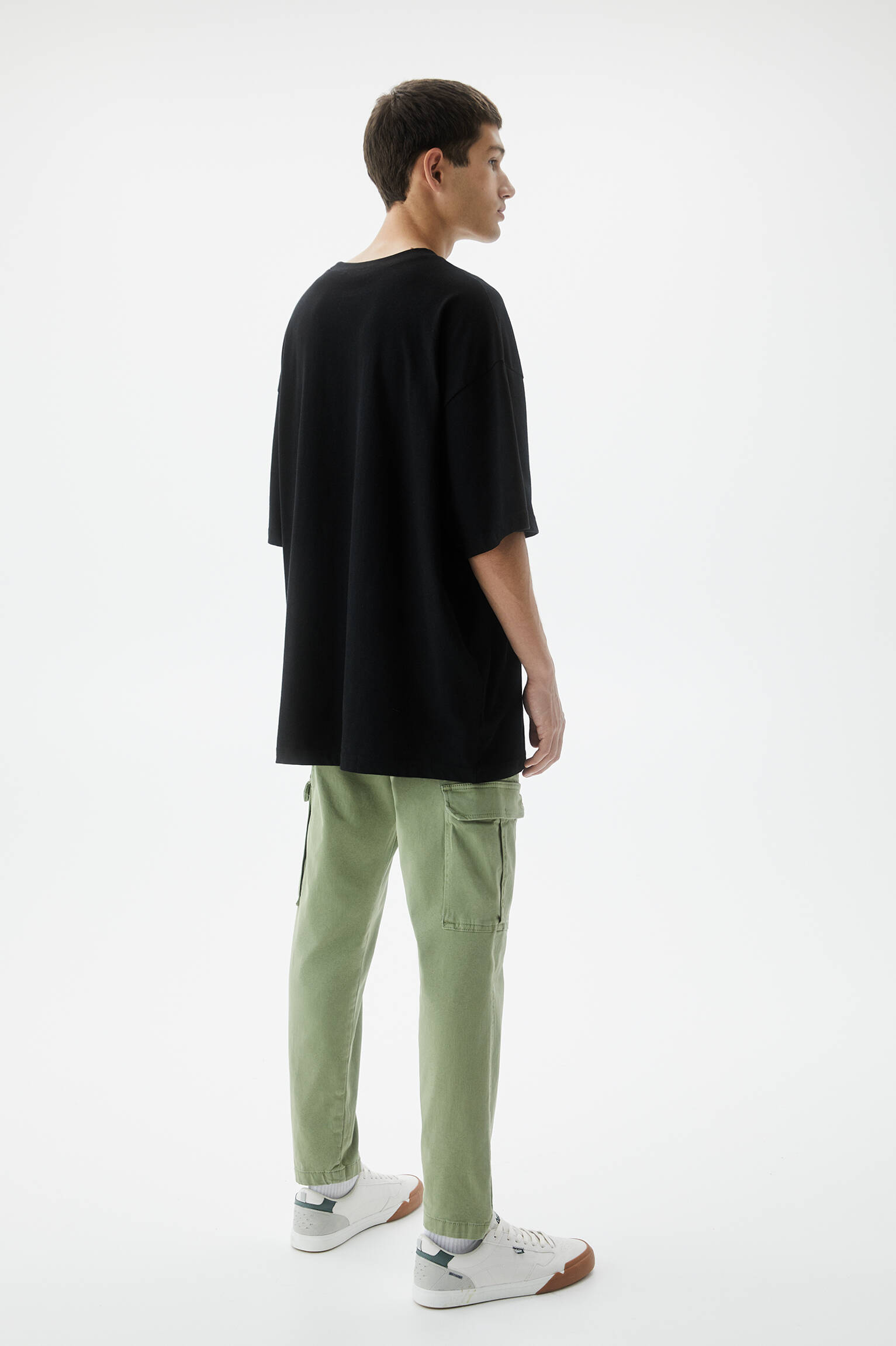 Calça cargo slim - cáqui