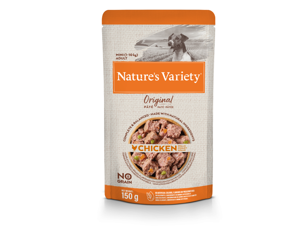 COMIDA HÚMIDA NATURE'S VARIETY CÃO MINI FRANGO 150G