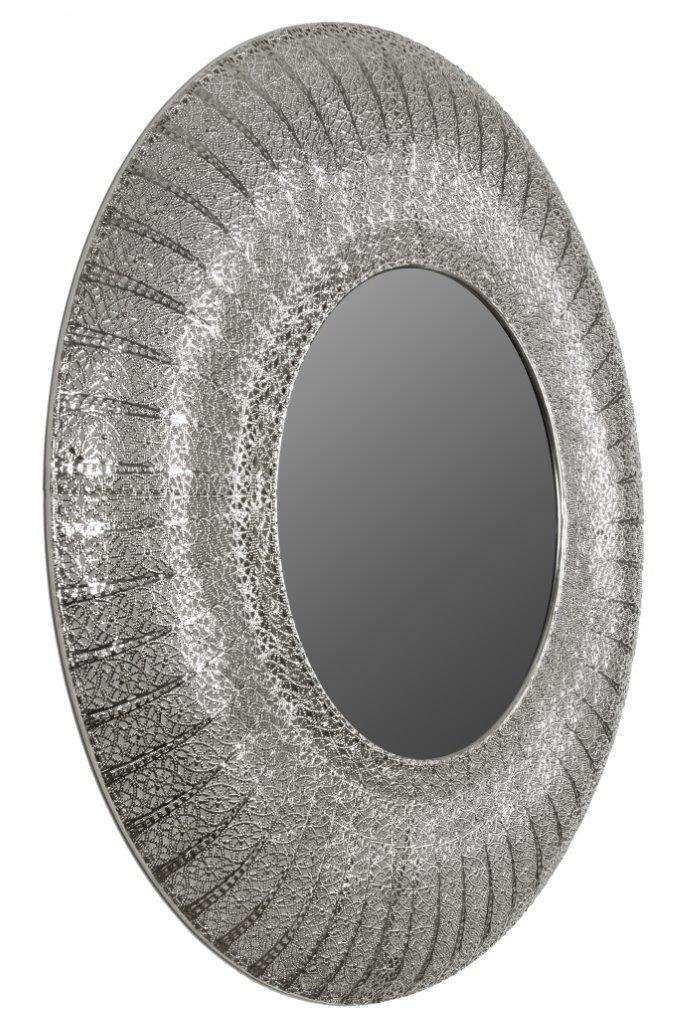 Spiegel ZALA - silber - Metallrahmen - Ø 78 cm