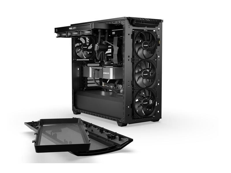 be quiet! PC-Gehäuse Shadow Base 800 DX Schwarz Luftstromoptimiertes Mid-Tower Gehäuse mit ARGB-LEDs