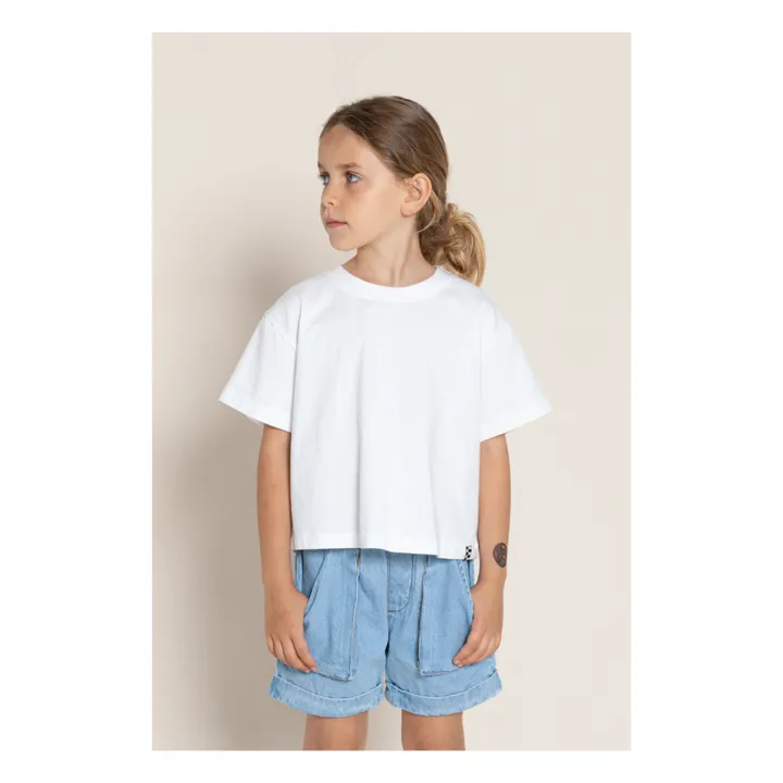 Finger in the nose T-shirt Oversized Crop Coton Bio | Blanc