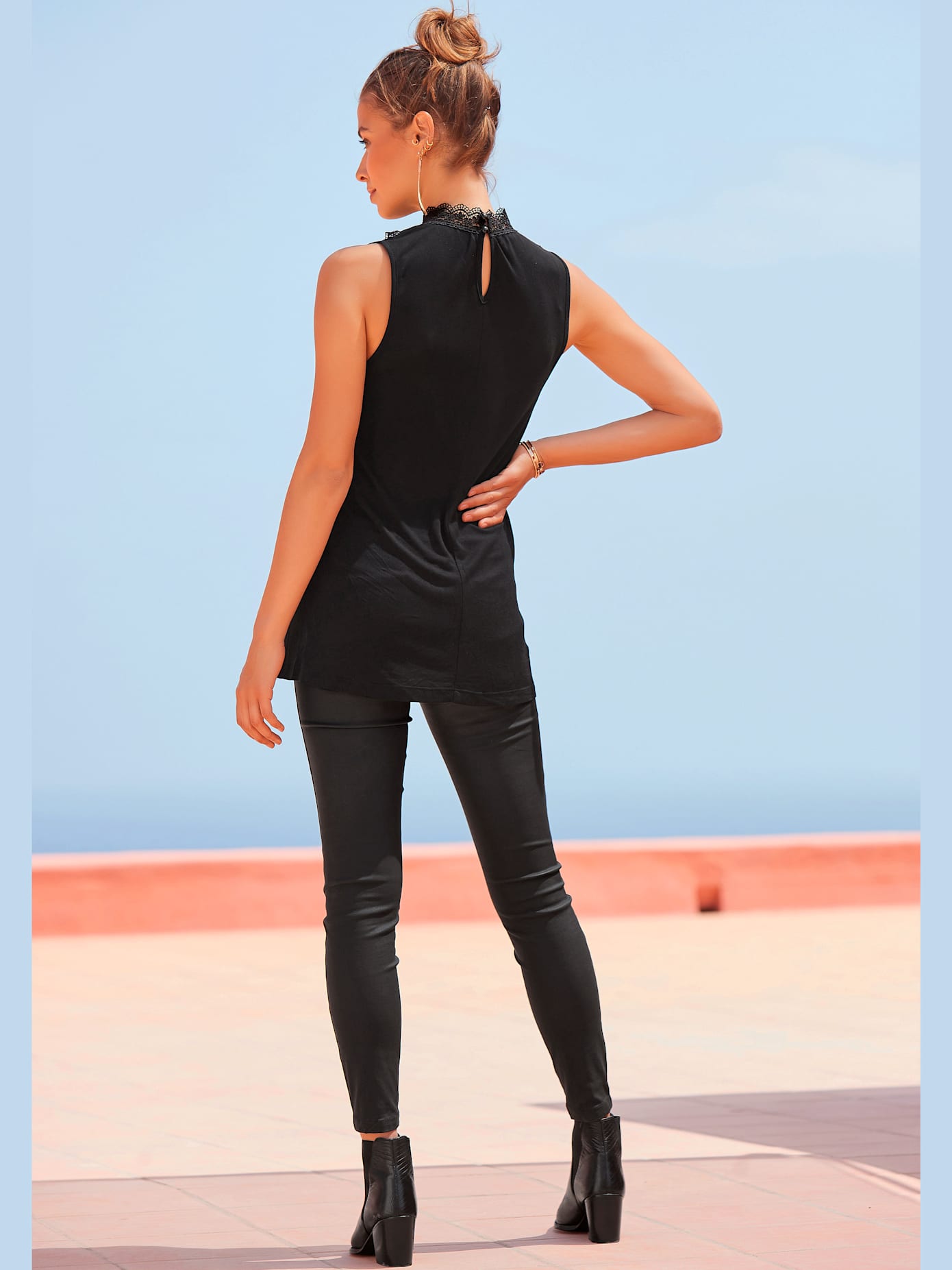 Pantalon en imitation cuir jegging affinant en synthétique