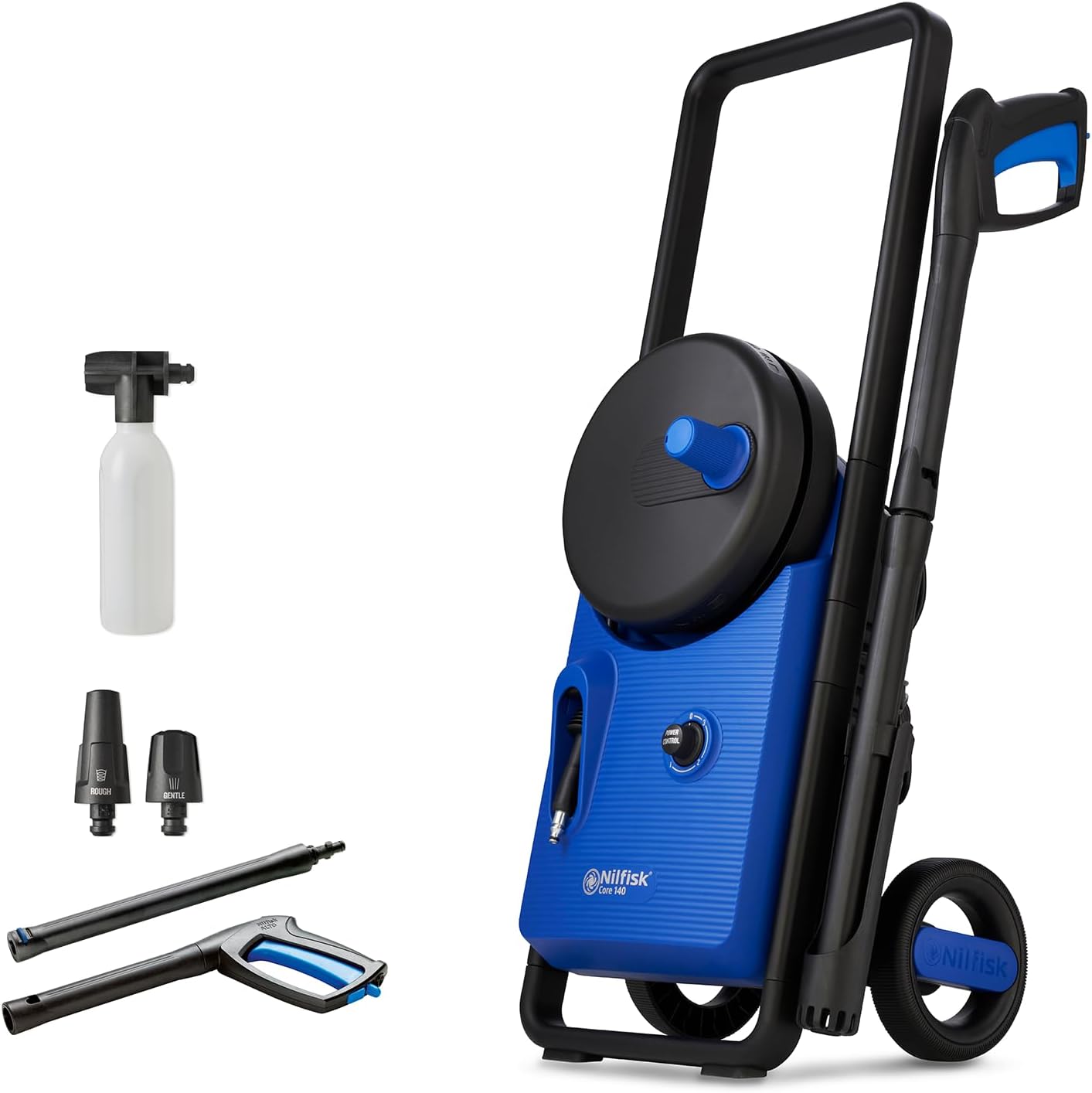 Nilfisk Hochdruckreiniger Core 140 Bar Druck mit PowerControl - Pressure Washer Für Terrassen, Werkstätten und Autos (1800 W)