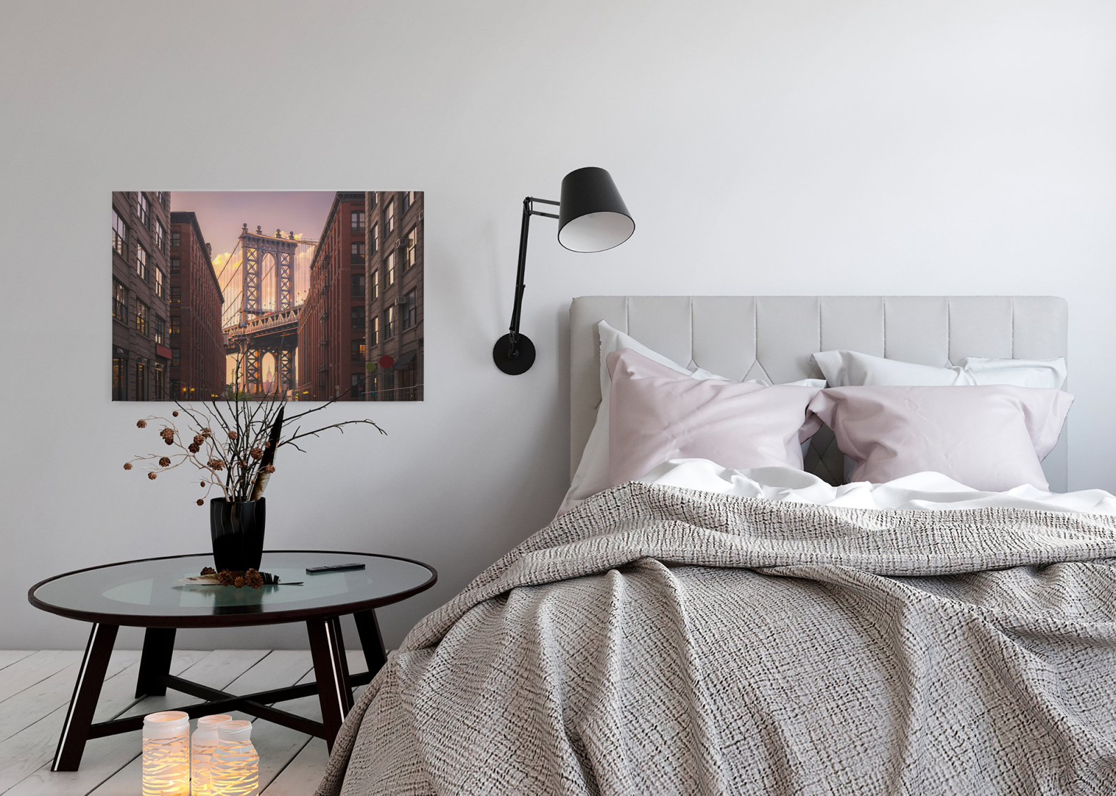 Leinwandbild BROOKLYN BRIDGE - braun - 90x60 cm