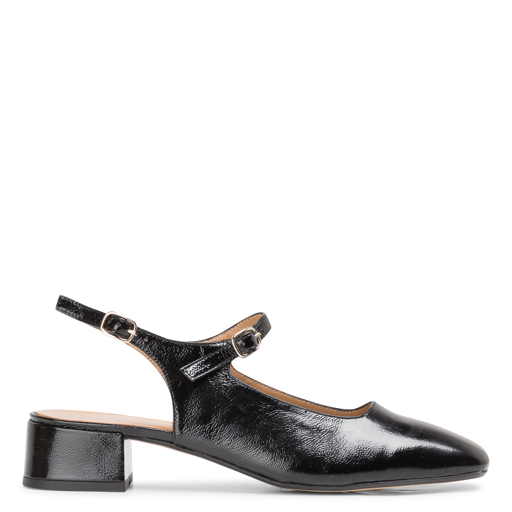 CLARISSA - Babies slingback en cuir verni | Noir