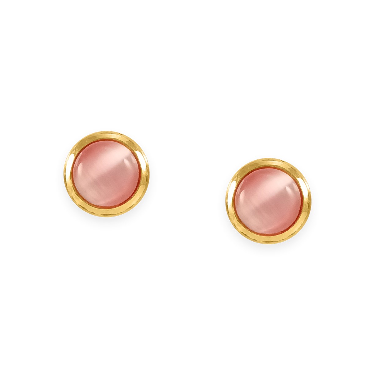 Boucles d'oreilles en acier doré avec résine rose