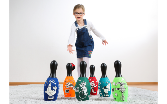 sunflex sport Zirkus Bowling Set 7-teilig mit Aufbewahrungstasche