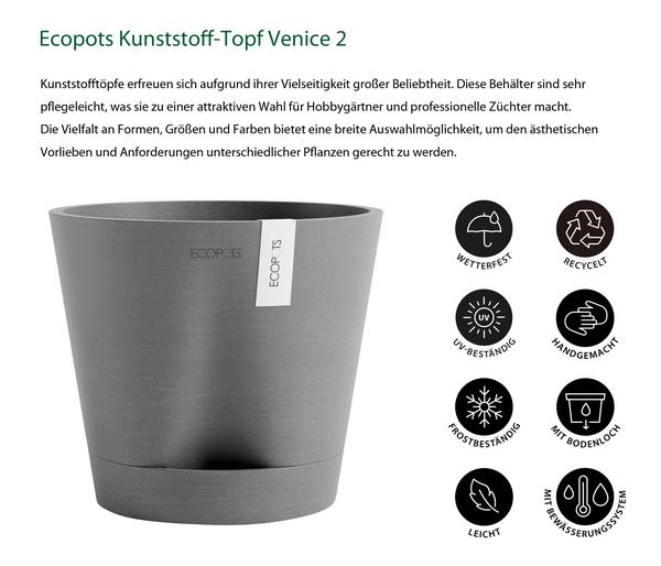 Ecopots Kunststoff-Topf Venice 2, rund