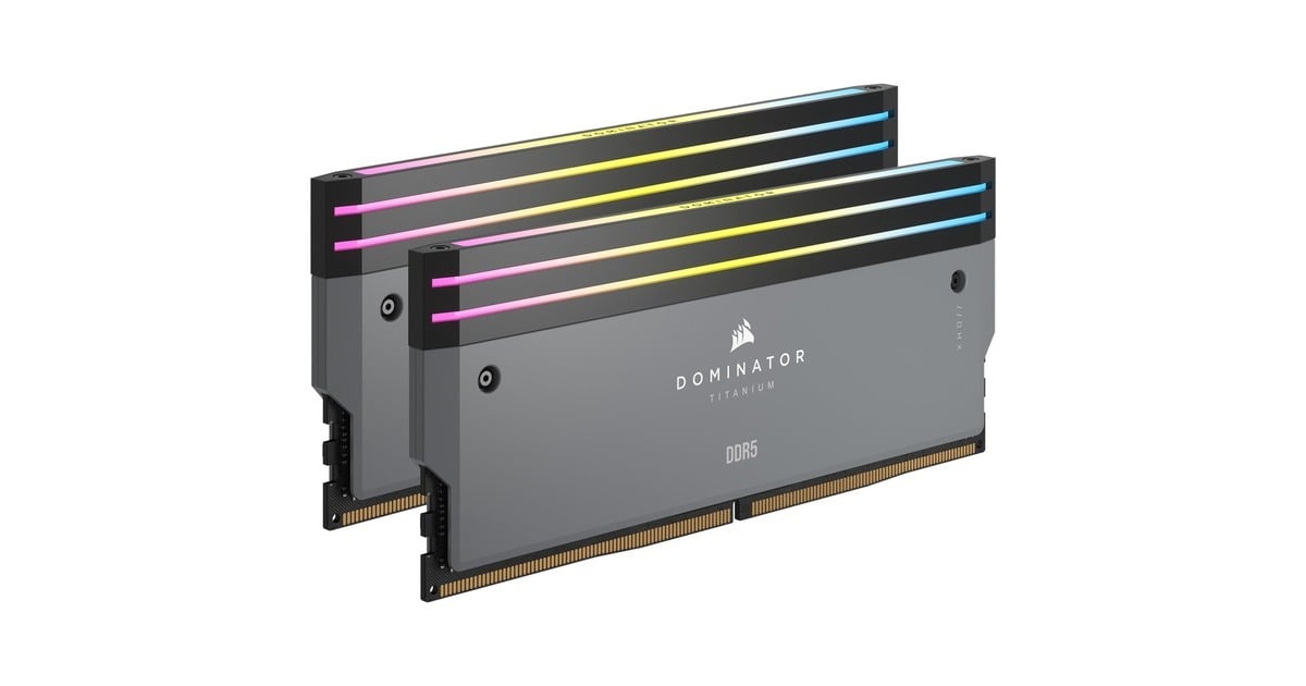 Corsair64 GB DDR5-6000 Kit werkgeheugen  (Grijs, CMP64GX5M2B6000Z30, Dominator Titanium RGB, XMP, EXPO)