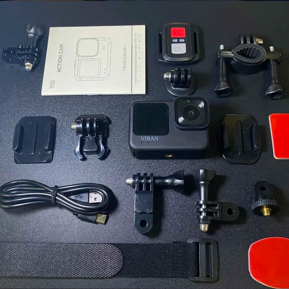 4K 2160p 170° WiFi Action Cam Sport Kamera mit Micro SD Slot inkl. Fahrrad Bike Velo Halterung   Aufbewahrungstasche   Zubehör