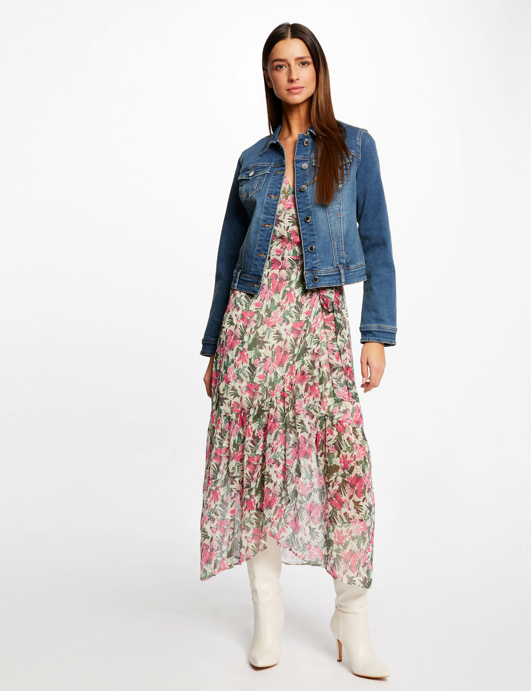 Veste droite boutonnée en jean jean stone femme - jean_stone