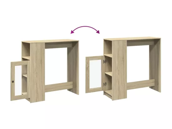 Table de bar avec étagères chêne sonoma bois d'ingénierie