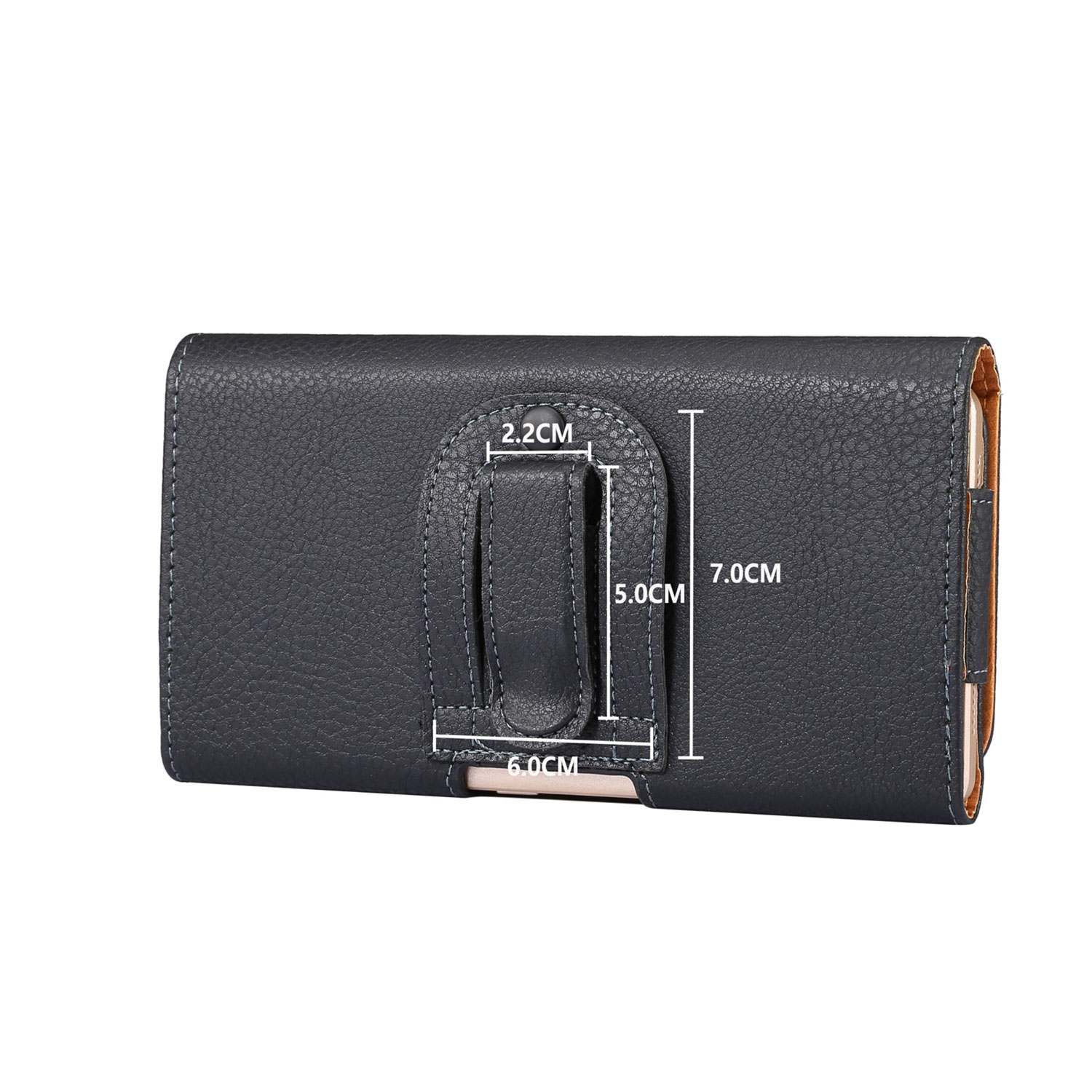 Universal Smartphone Leder Tasche mit Gürtelclip - Schwarz