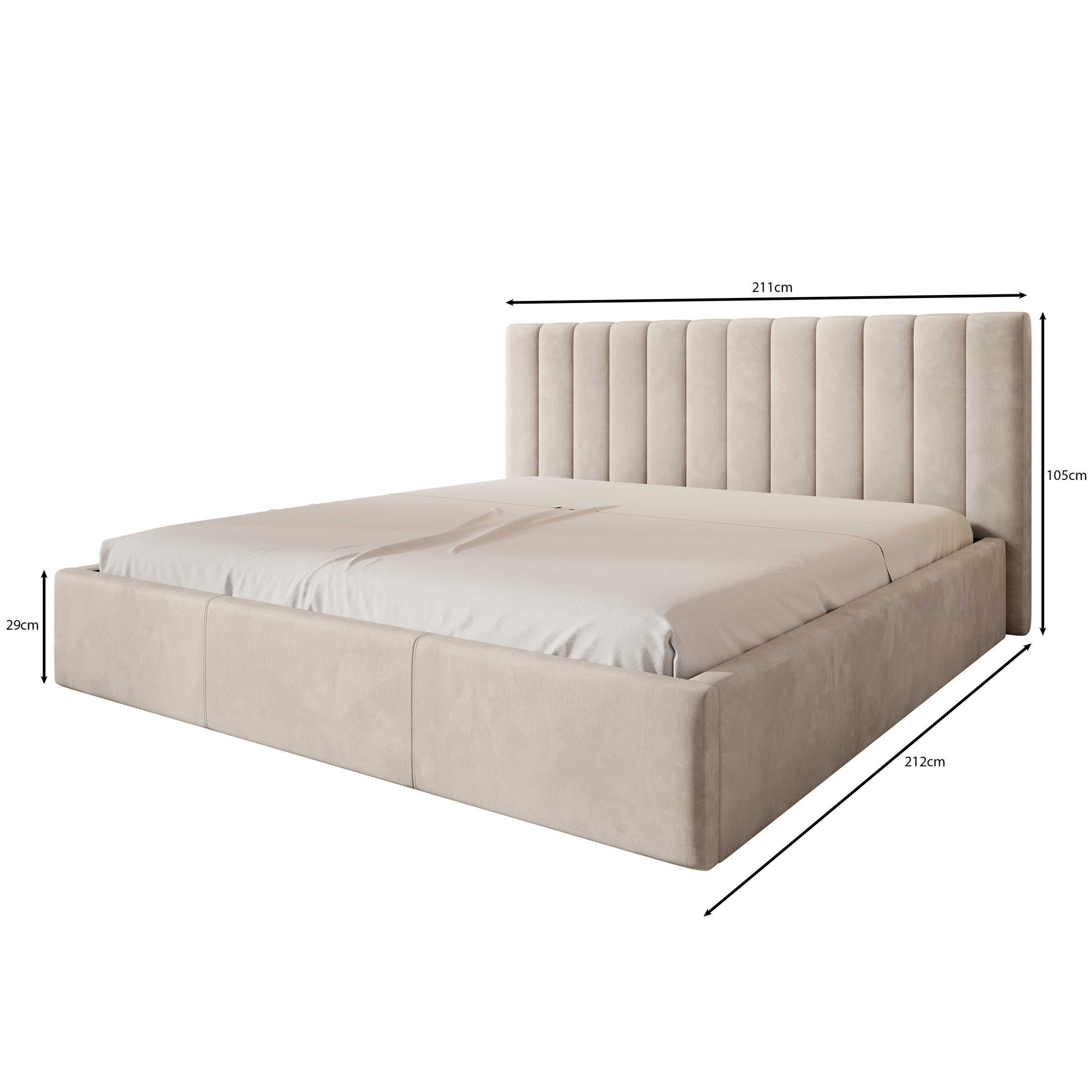 Chief - Tweepersoonsbed - Velvet beige - 200x200 cm