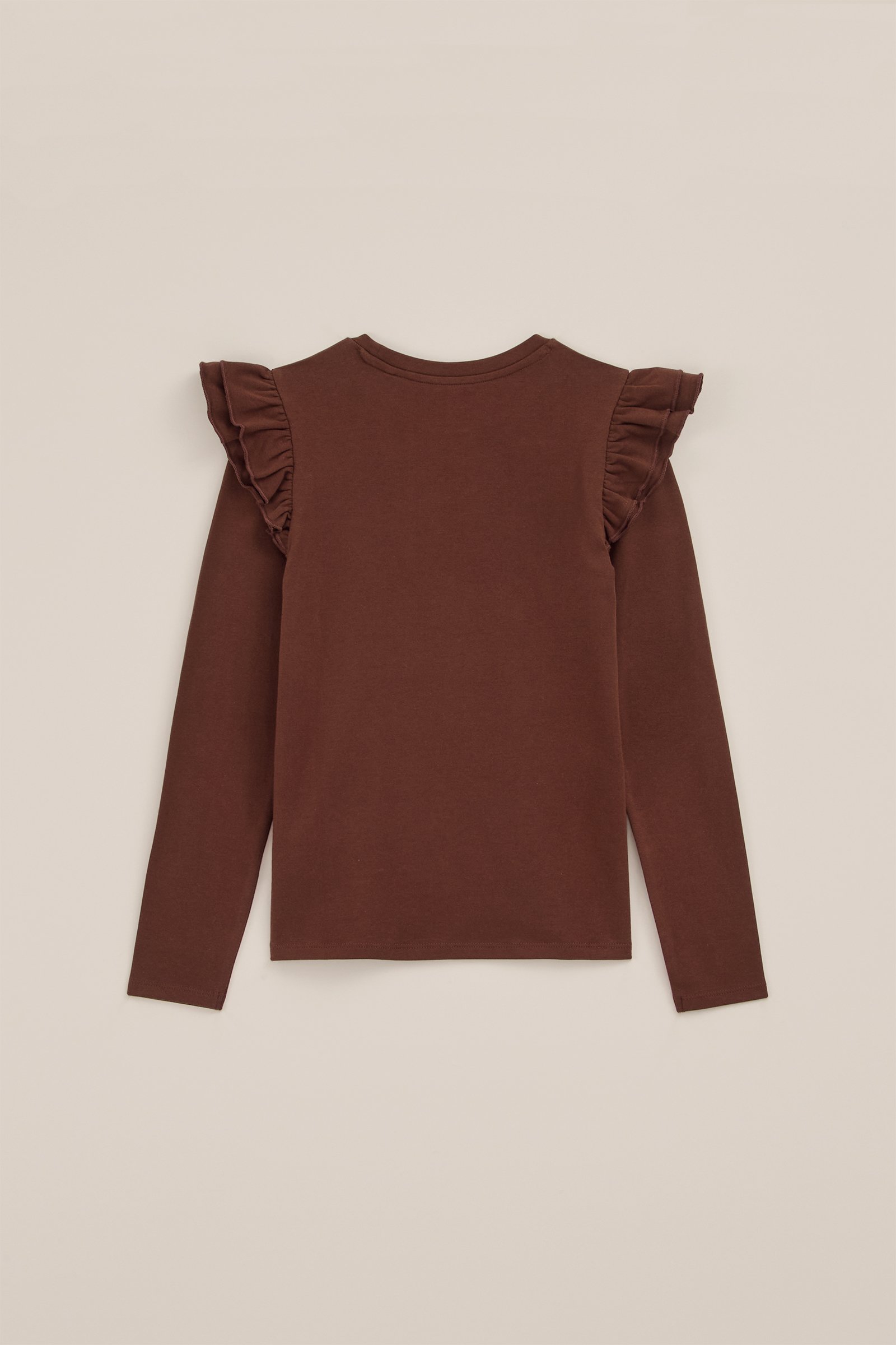 Meisjes T-shirt met opdruk WE Fashion Bruin
