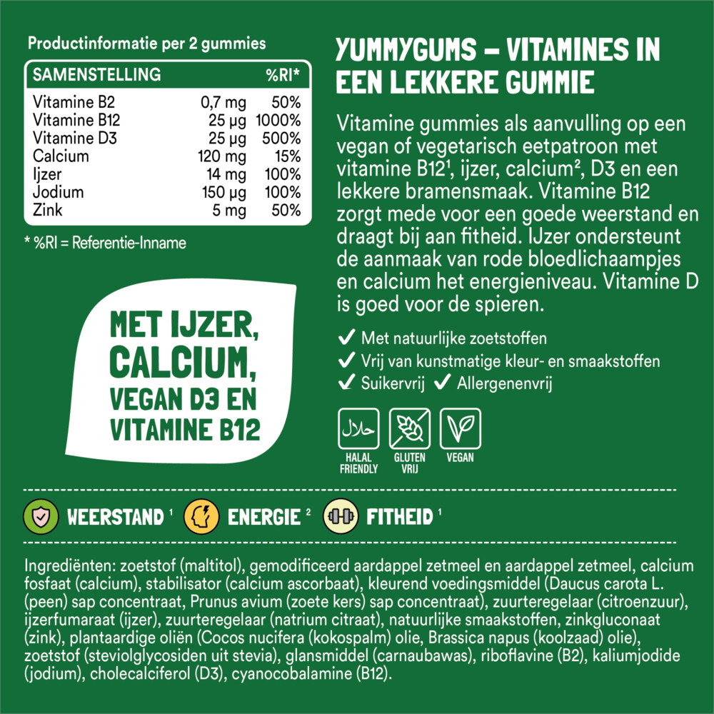 2x Yummygums Iron Vegan 60 gummies
