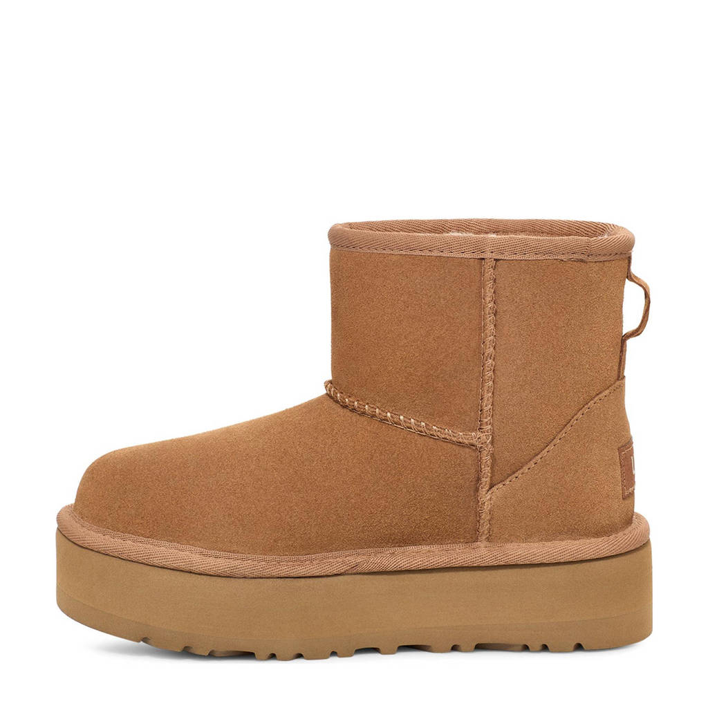 UGG suède platform enkelboots camel