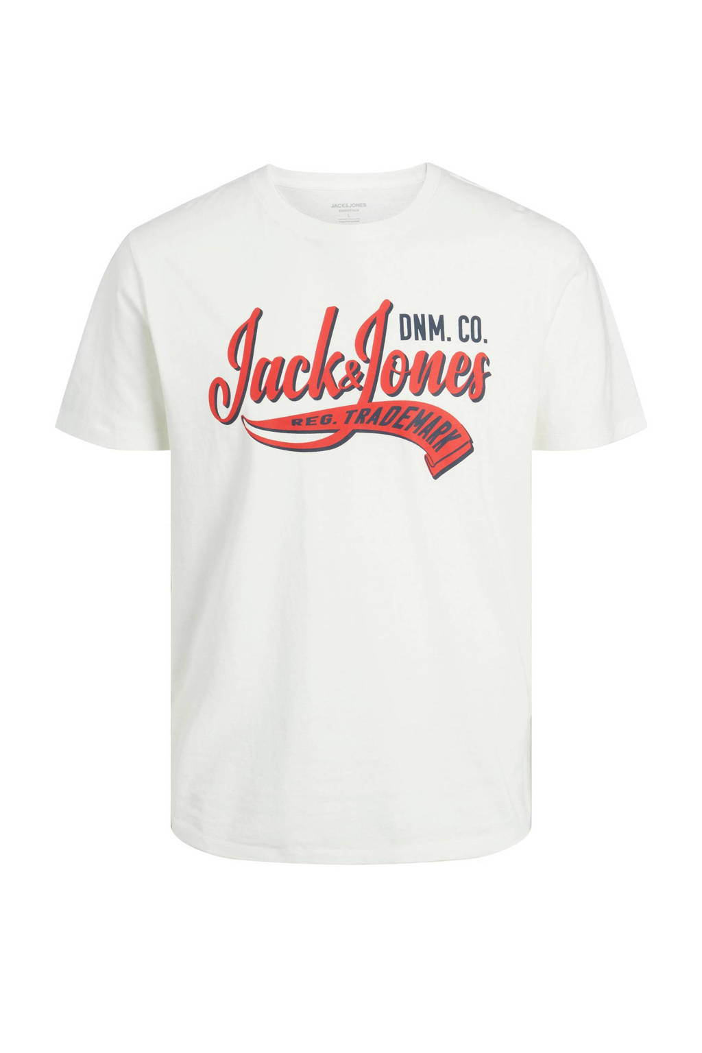 JACK & JONES T-shirt JJELOGO van katoen offwhite
