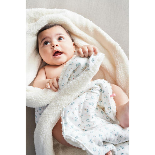 Couverture ouatinée jersey sherpa 75x100 - Romance - NOUKIE 'S